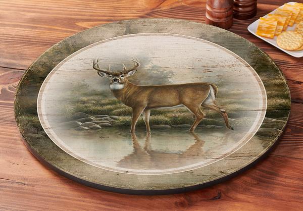 Tranquil Waters - Deer Lazy Susan Turntable - Wild Wings
