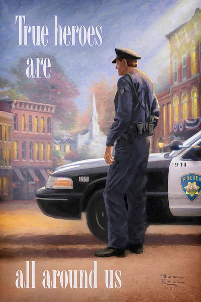 True Heroes—Policeman 12" x 18" Wood Sign - Wild Wings