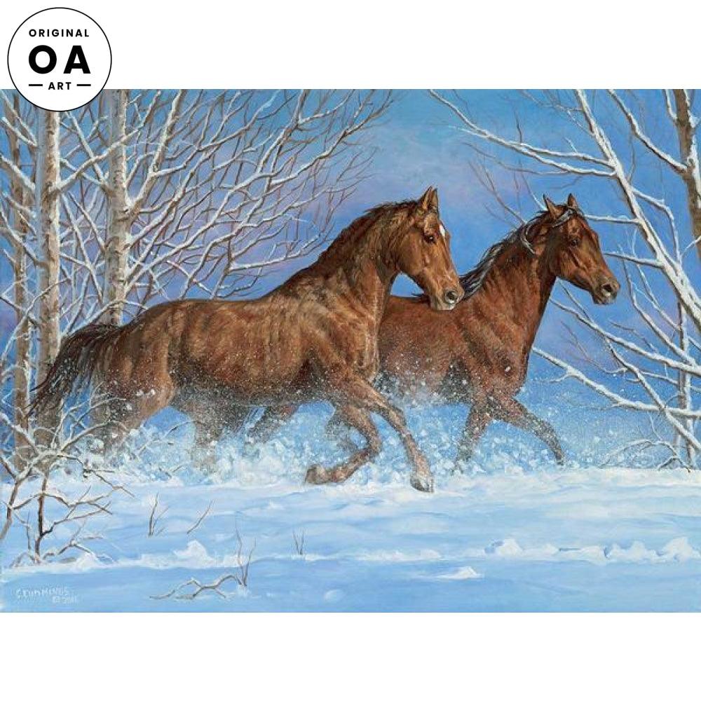 Winter Break Original Oil Painting - Wild Wings