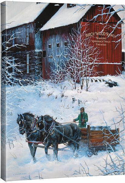 Winter Delivery Personalized Wrapped Canvas - Wild Wings