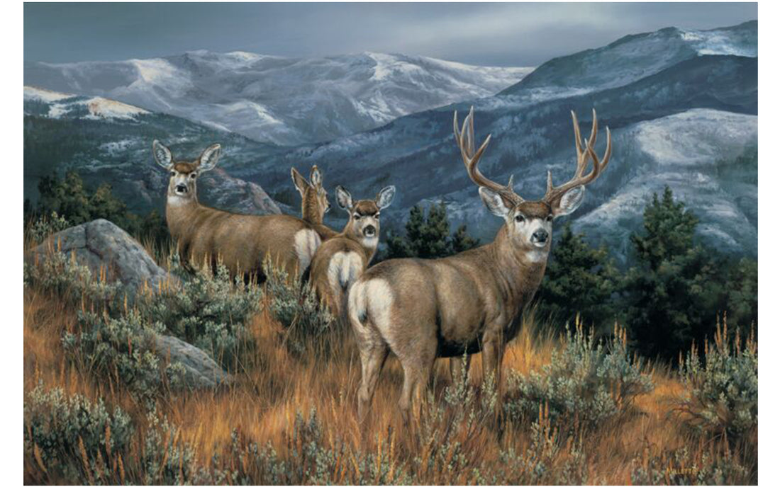 Mule Deer Rug featuring art by Rosemary Millette