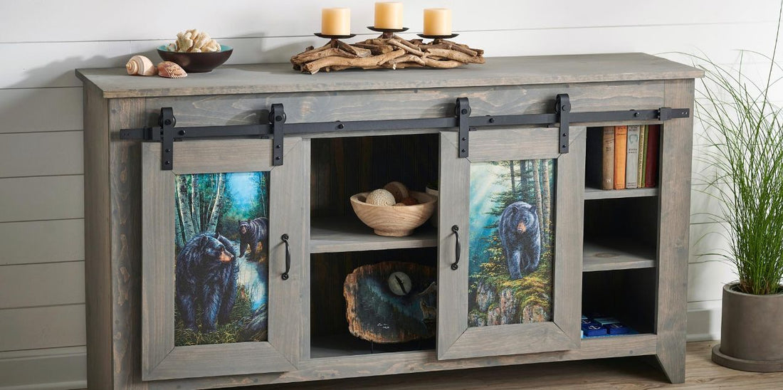Grey Bear Barndoor Cabinet