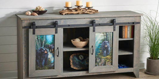Grey Bear Barndoor Cabinet