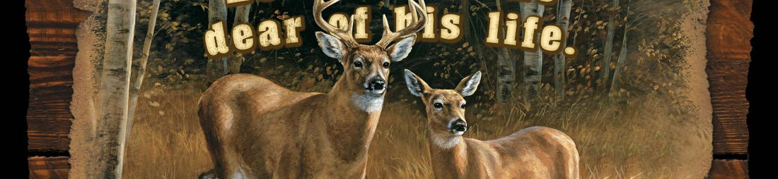 A Hunter Lives Here - Whitetail Deer - Wood Sign by Rosemary Millette