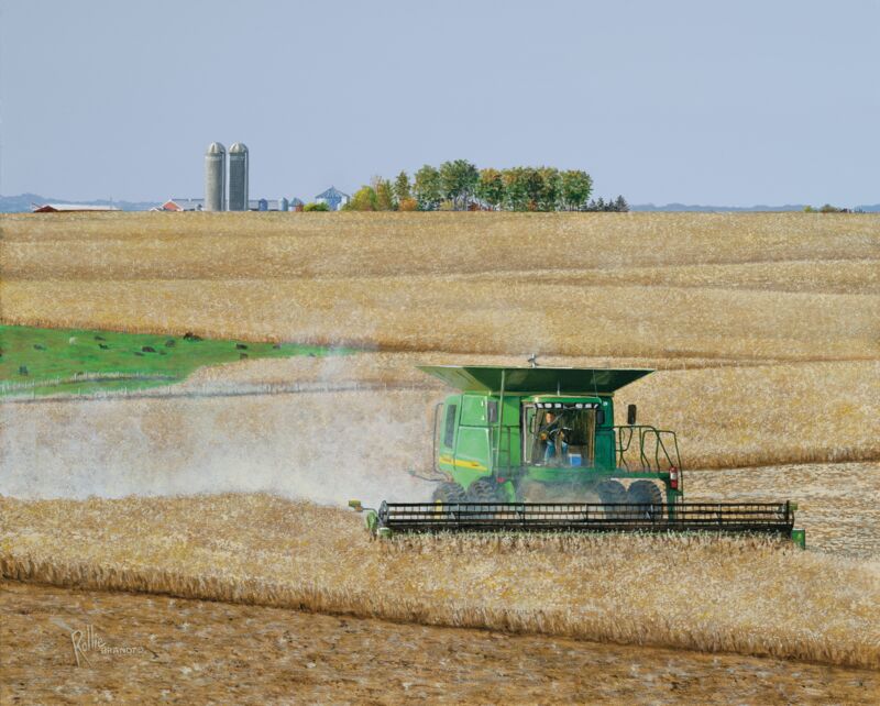 Amber Waves of Grain—Combine by Rollie Brandt