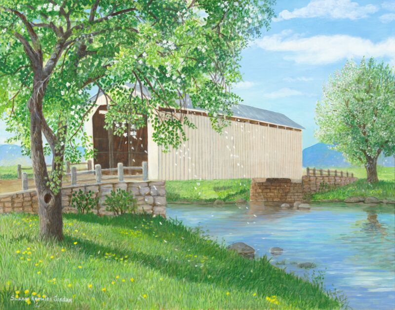 Apple Blossom Bridge by Susan Knowles-Jordan