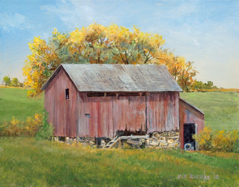 Door Needs Fixin'—Red Barn by Bill Zierke