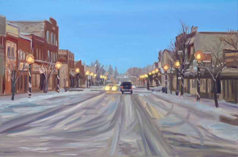 Downtown Street in Winter by Cherie Serrano