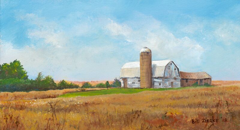 End of Summer—White Barn by Bill Zierke