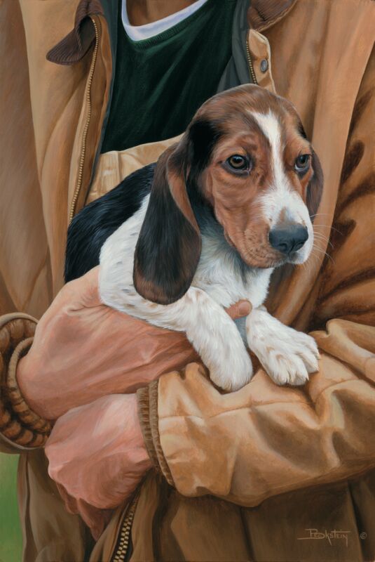 Friends Forever—Basset Hound Puppy by Larry Beckstein