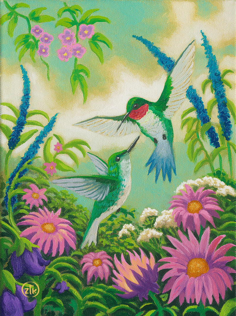 Hummingbirds In Summer