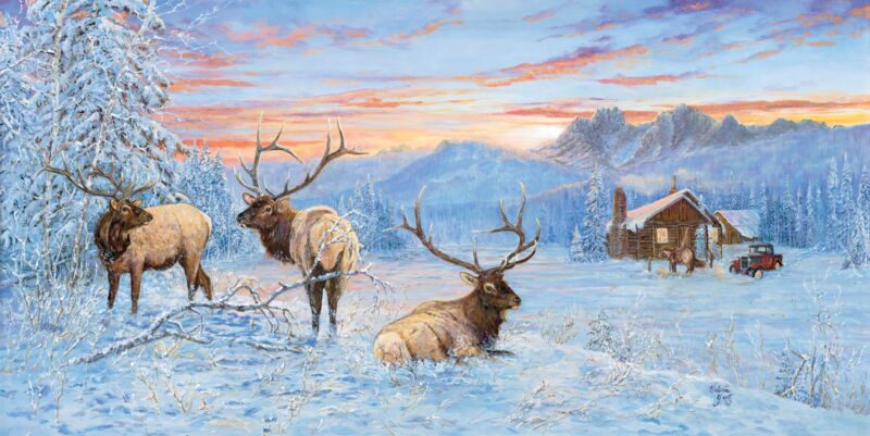 Line Shack—Elk by Valeria Yost