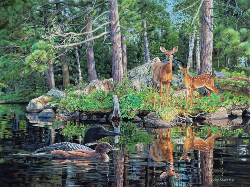 Neighbors—Deer & Loons