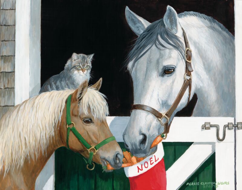 Share With Friends-Horses and Cat