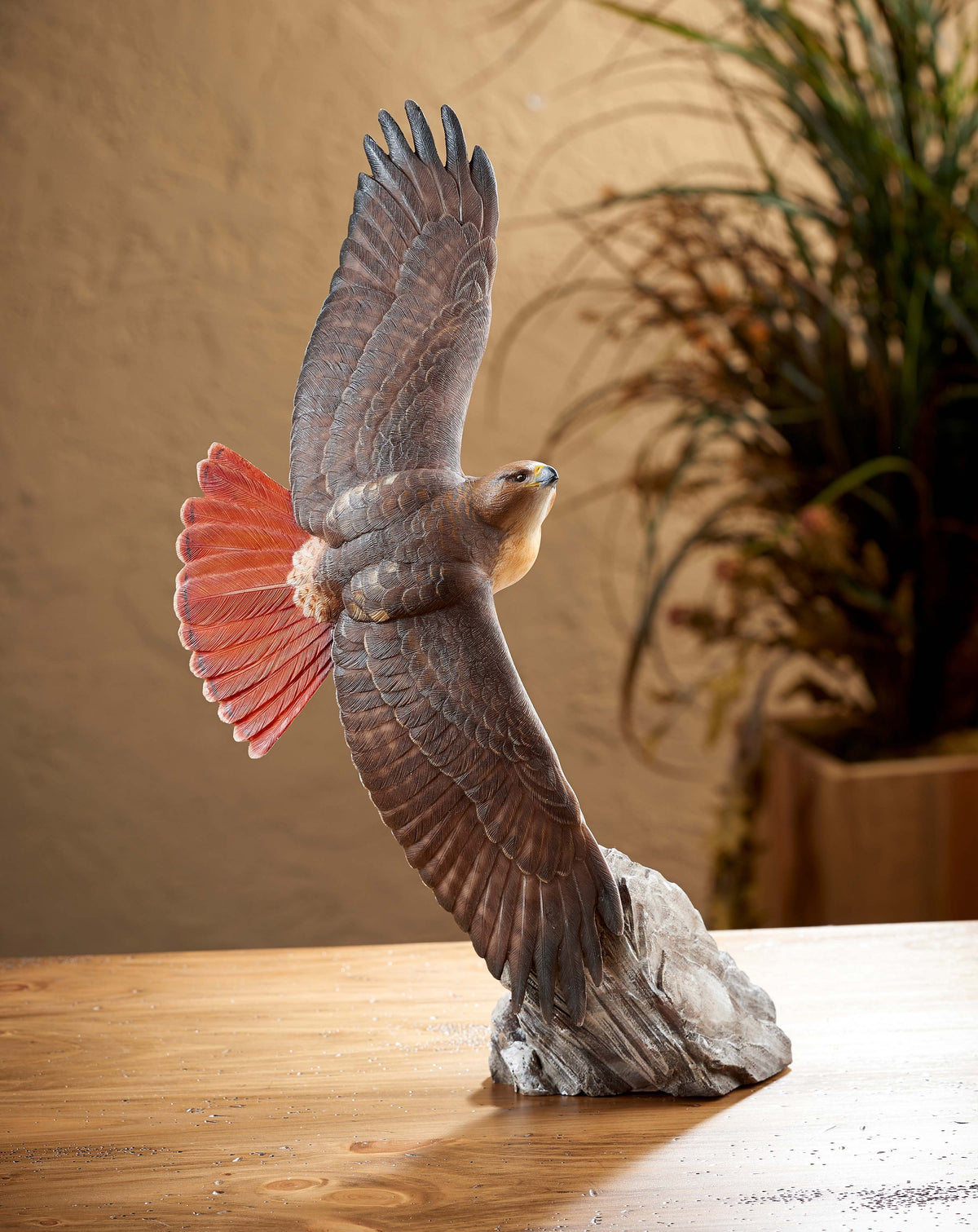 Soaring Red-tailed Hawk - Sculpture