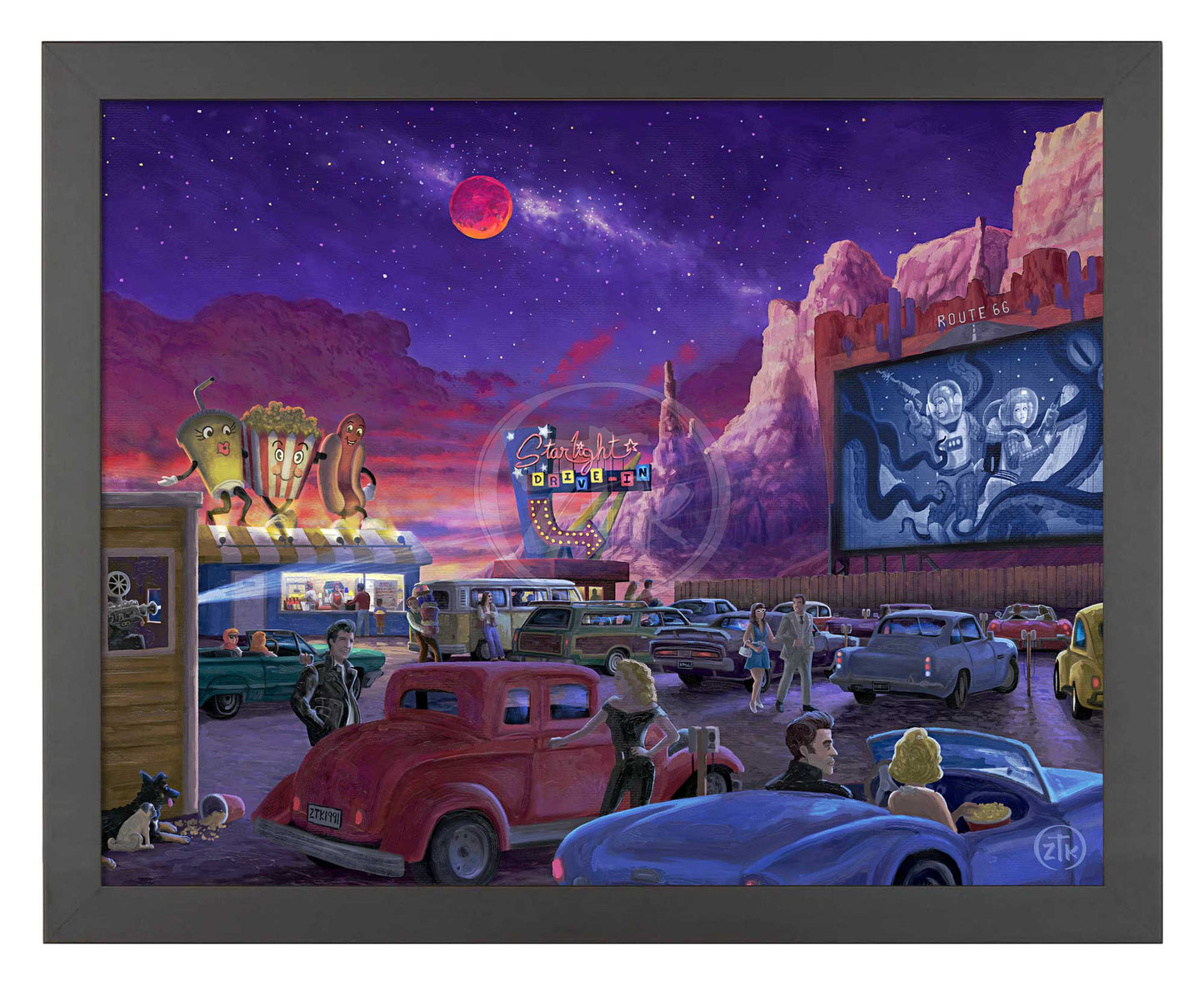 Movie Night on Route 66 - Thriller - Art Prints