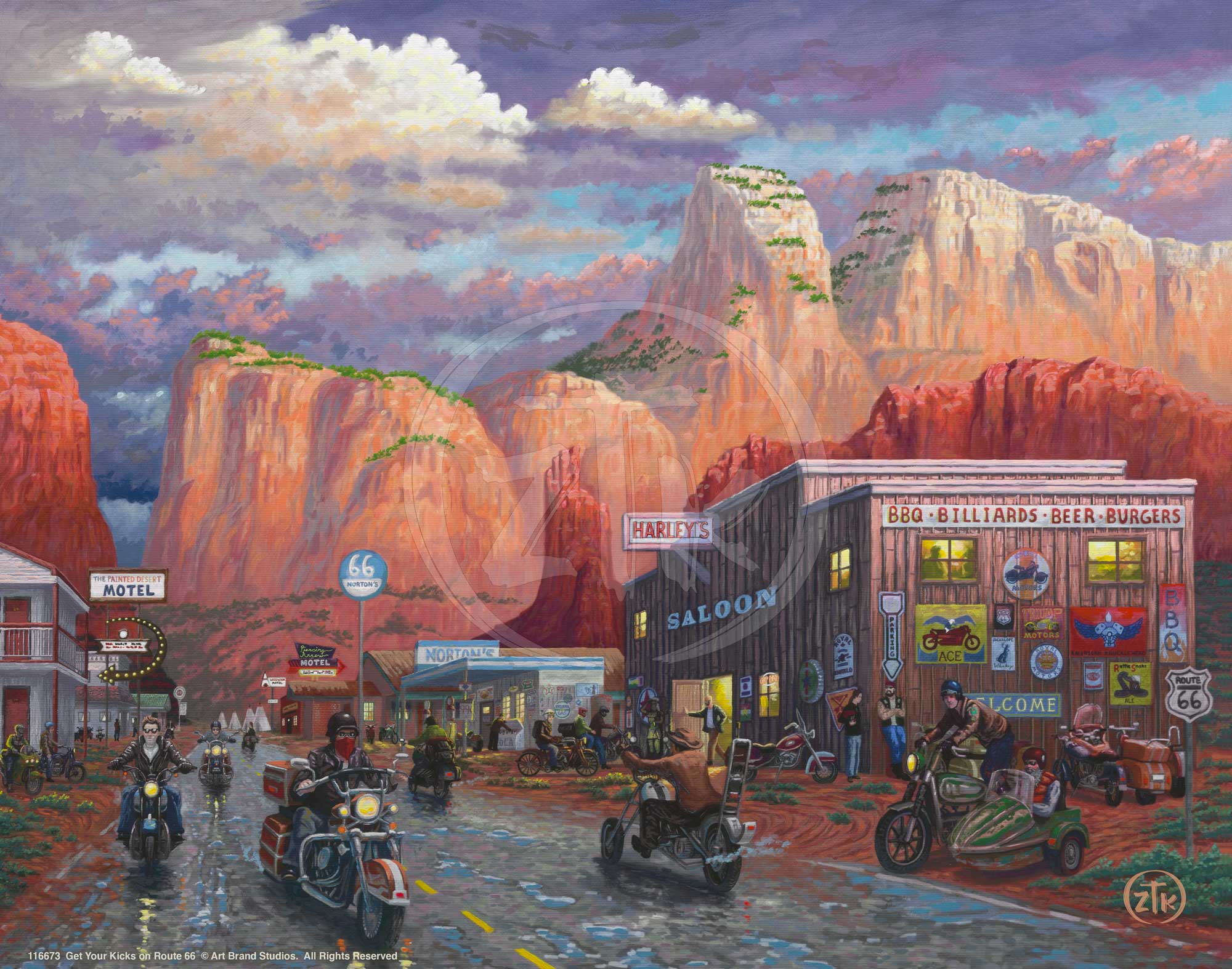 WTW カリフォルニア　アート写真×4 Get Your Kicks on Route 66 - Art Prints Art Prints from Wild Wings