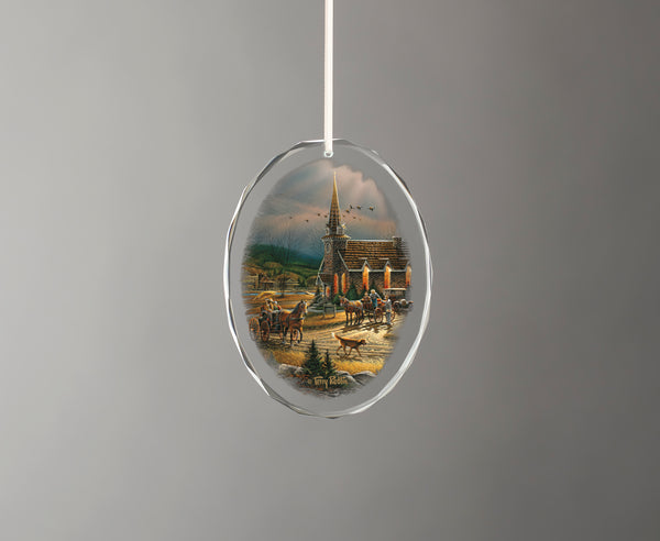 God Shed His Grace On Thee - 3.5" x 3" Oval Glass Ornament