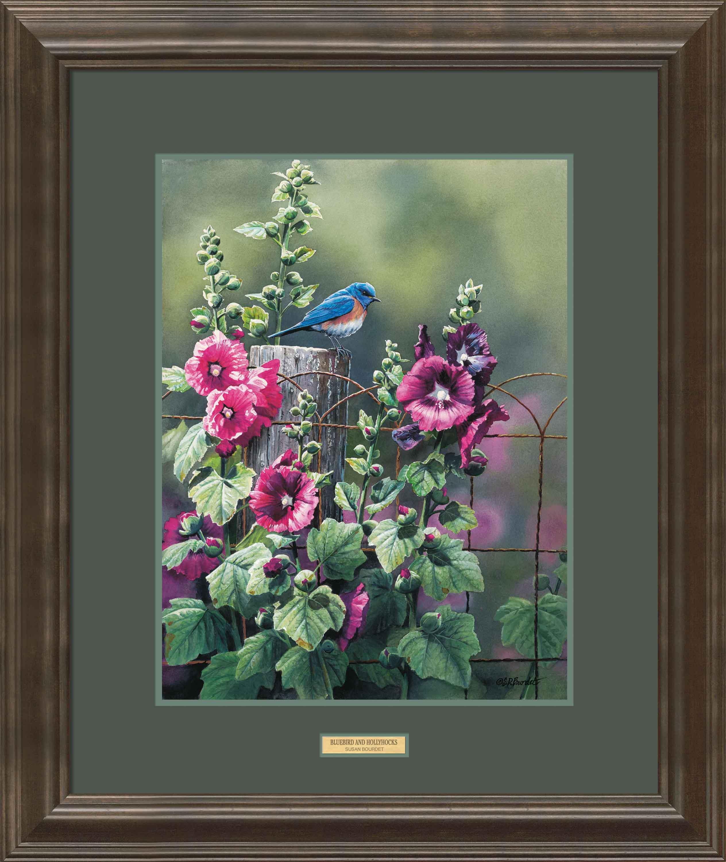 Bluebird and Hollyhocks - Limited Edition Paper Limited Edition
