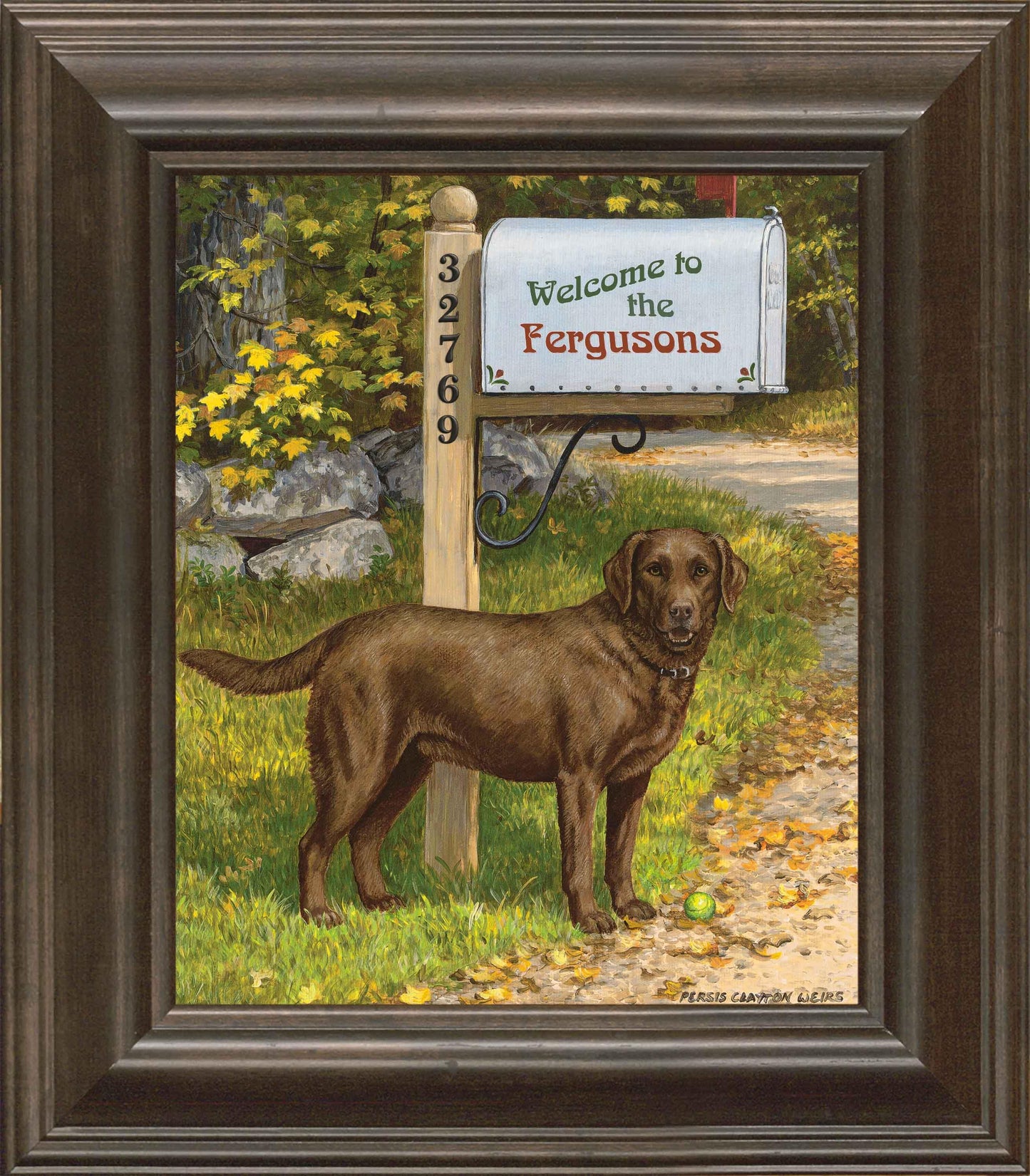 Life's a Ball—Chocolate Lab - Personalized Framed Canvas
