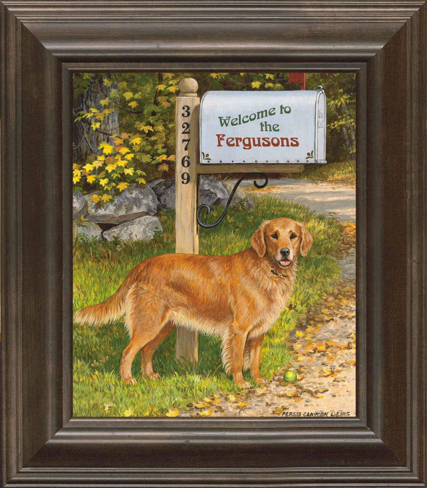 Life's a Ball—Golden Retriever - Personalized Framed Canvas
