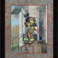 In Time—Firefighter and Baby - 24" x 18" Framed Print