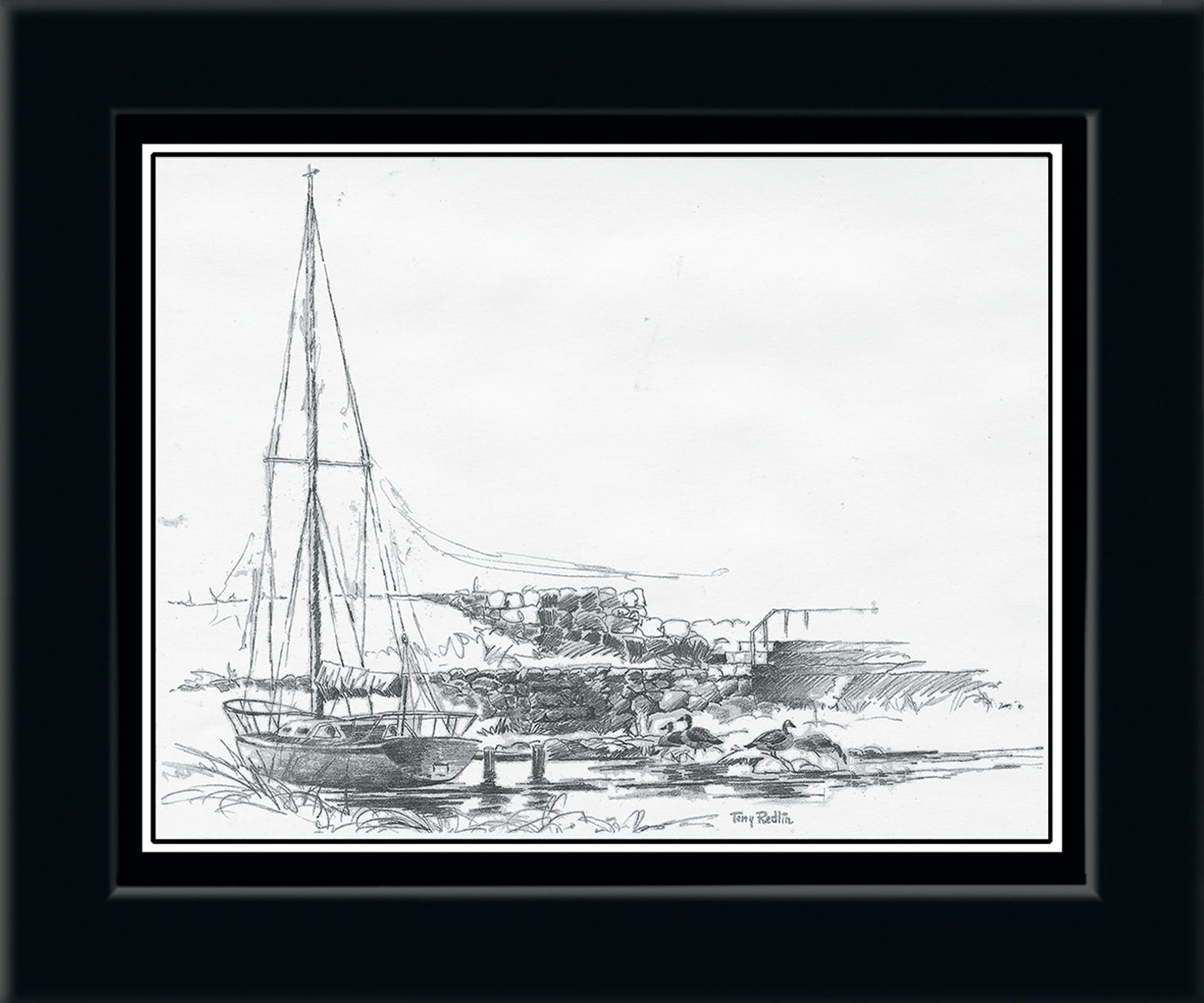 Sailboat Pencil Sketch - Companion Print