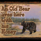 Old Bear Lives Here - 8" x 12" Wood Sign