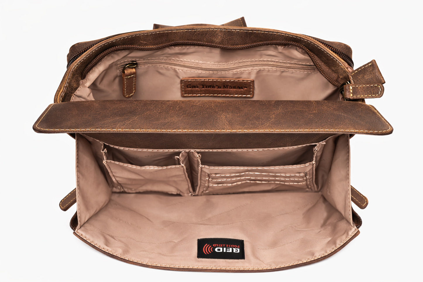 Leather Shoulder Clutch Brown - Handbag