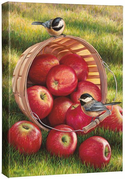 1/4 Peck and a Pair - Chickadees - 18" x 13" Gallery Wrapped Canvas