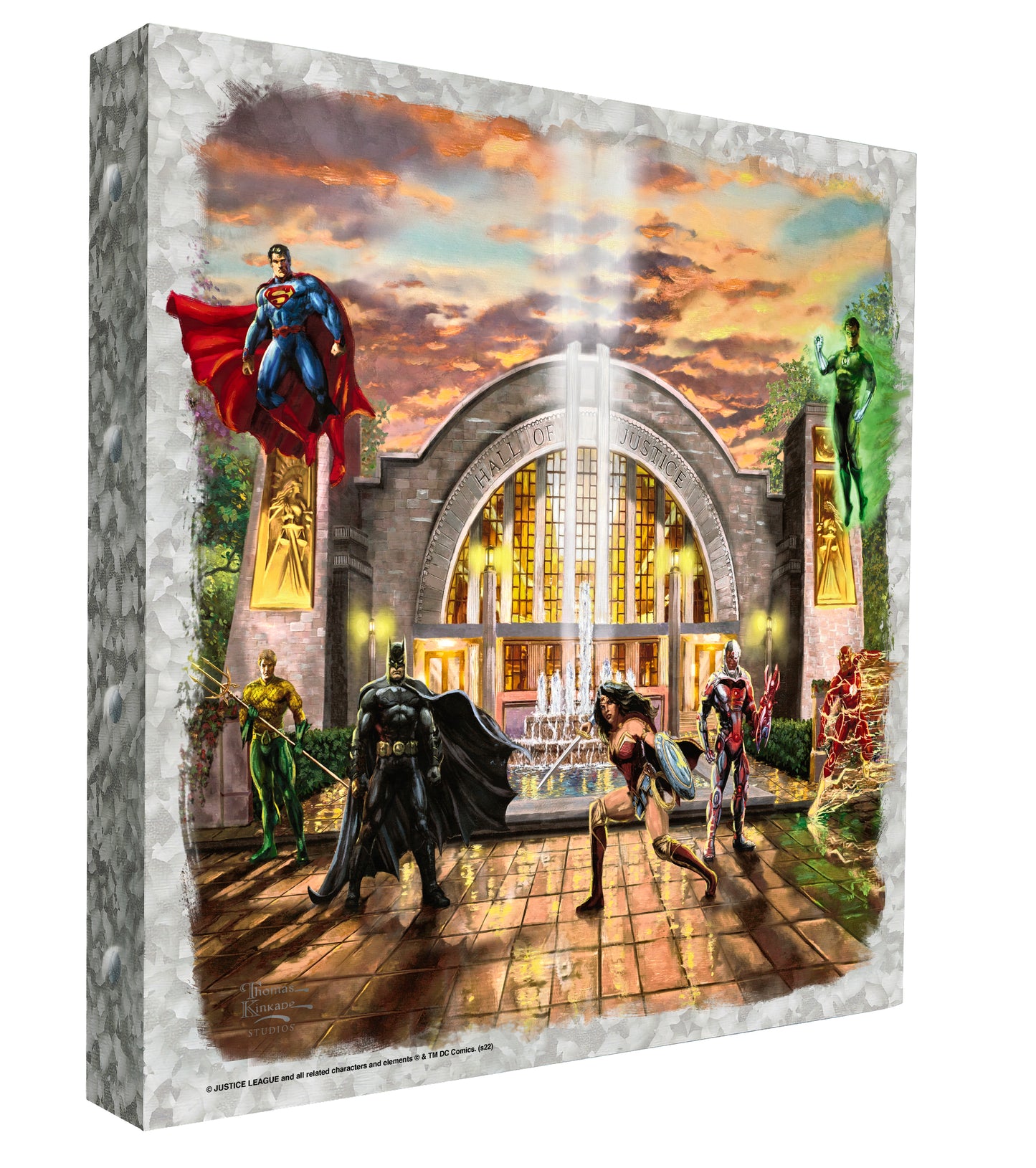 Hall of Justice - 14" x 14" Metal Box Art