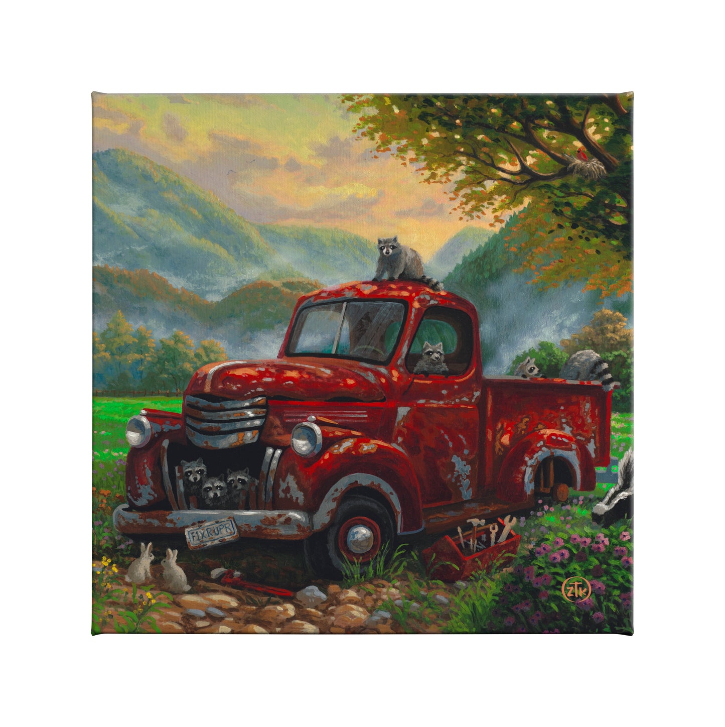 Mountain Mechanics - 14" x 14" Gallery Wrapped Canvas