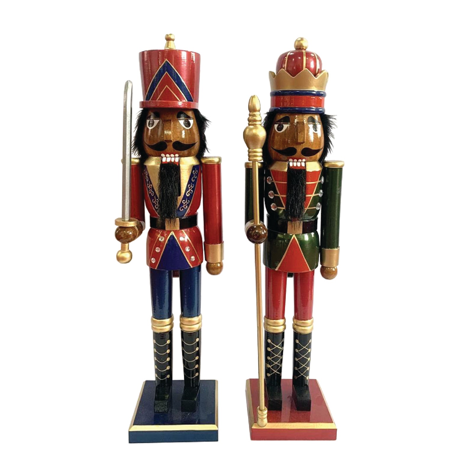 White & Gold King and Guard Nutcracker - Thumbnail 4