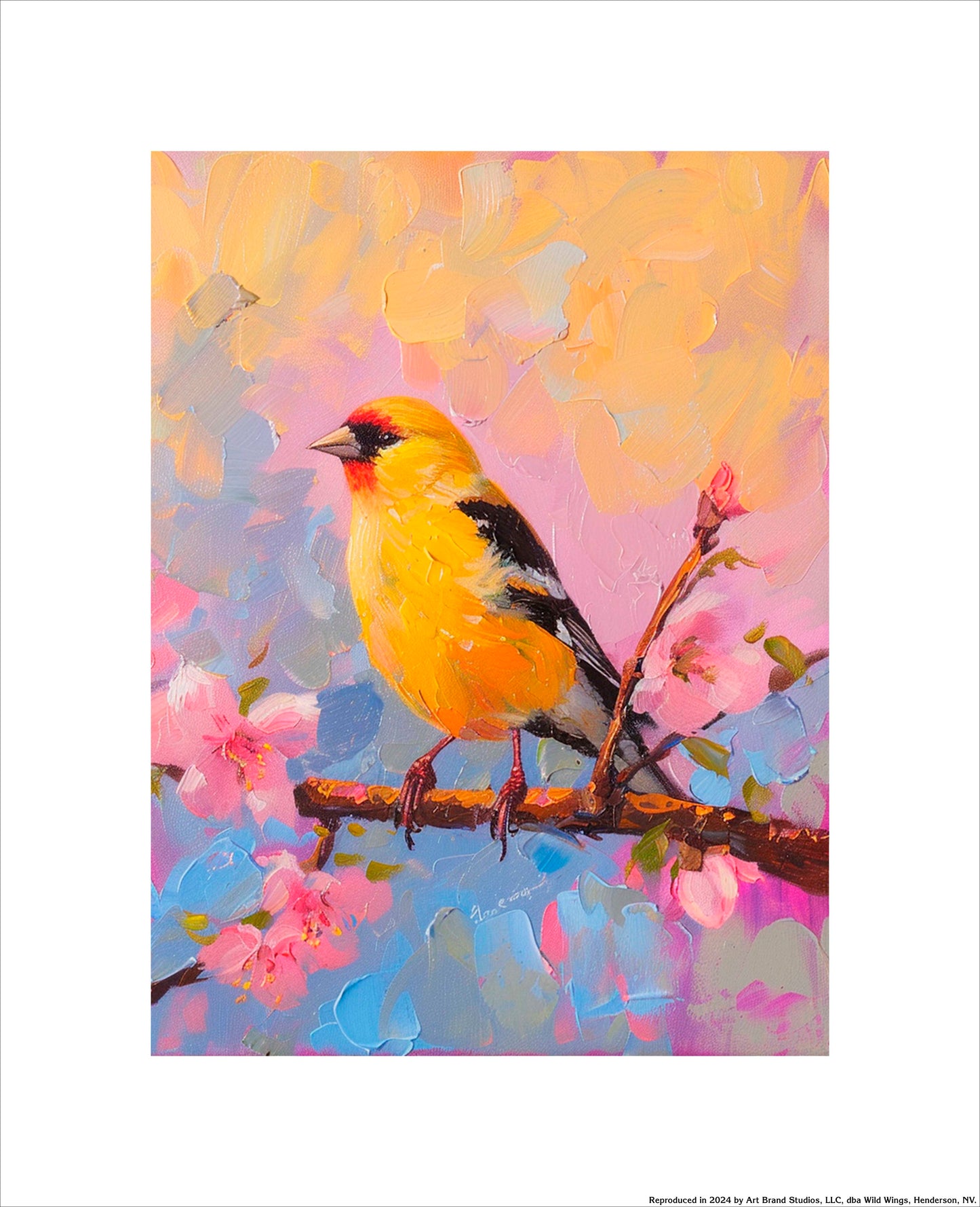 Among Blossoms - American Goldfinch - Art Prints