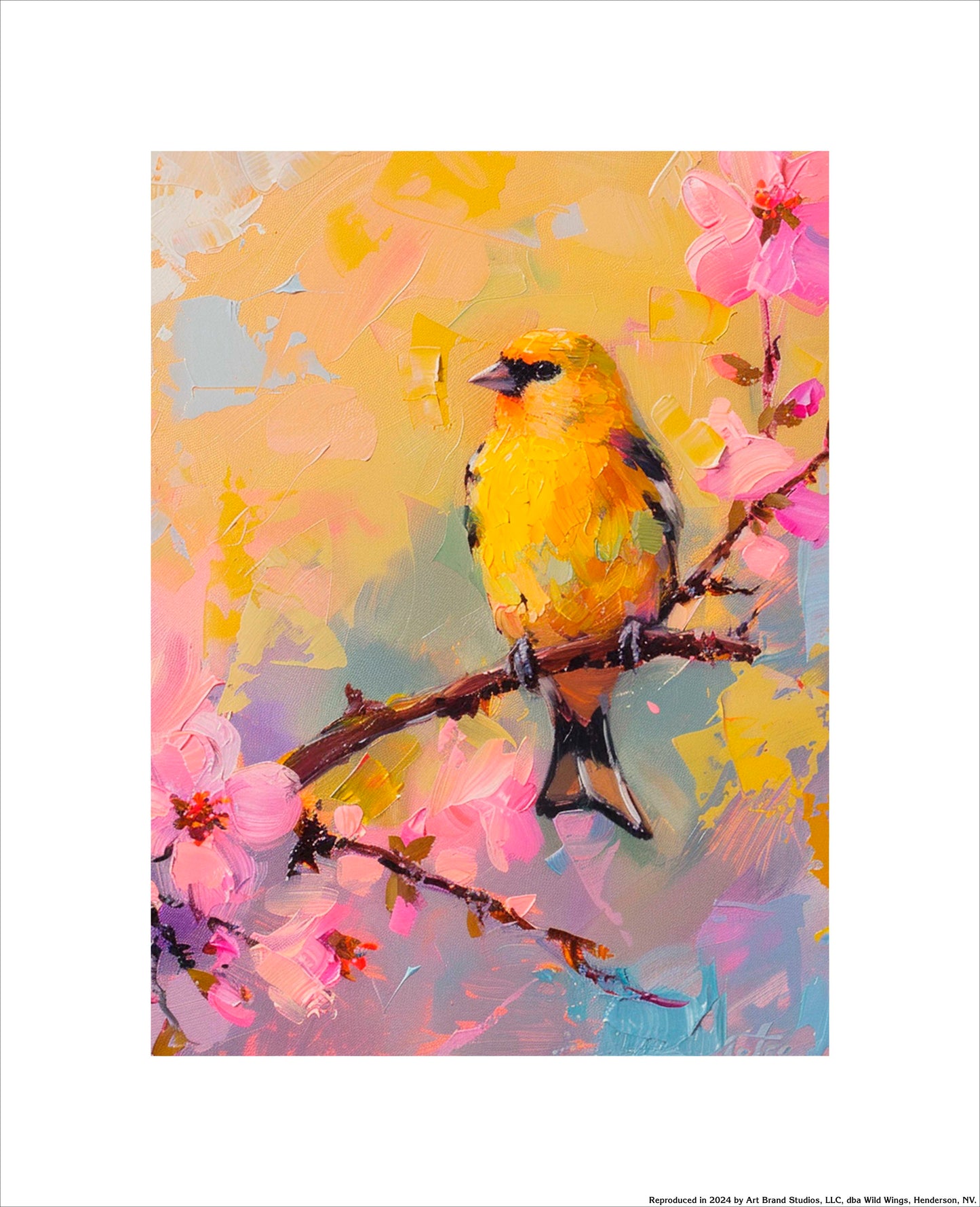 Tranquil Blossom - American Goldfinch - Art Prints