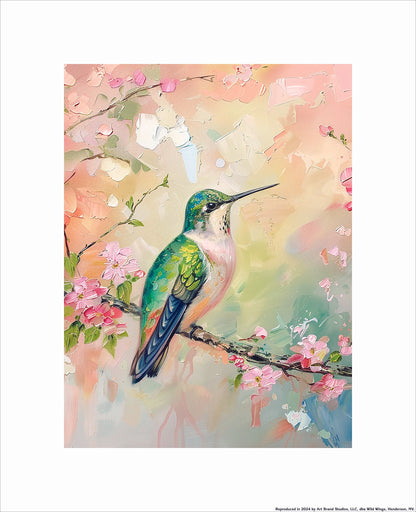 Tranquil Repose - Red Throated Hummingbird - Art Prints