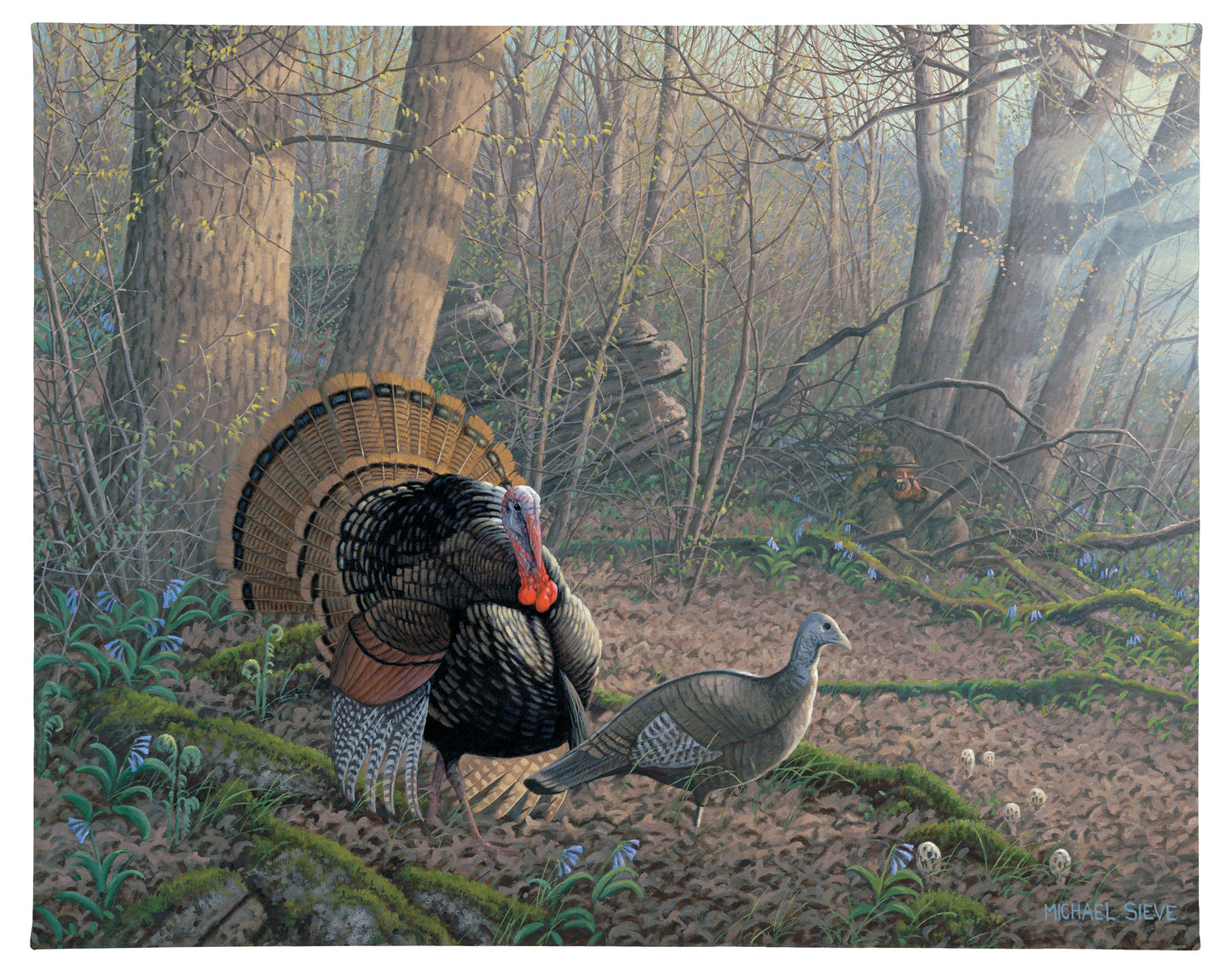 Tom Foolery - Turkeys - 19" x 24" Gallery Wrapped Canvas