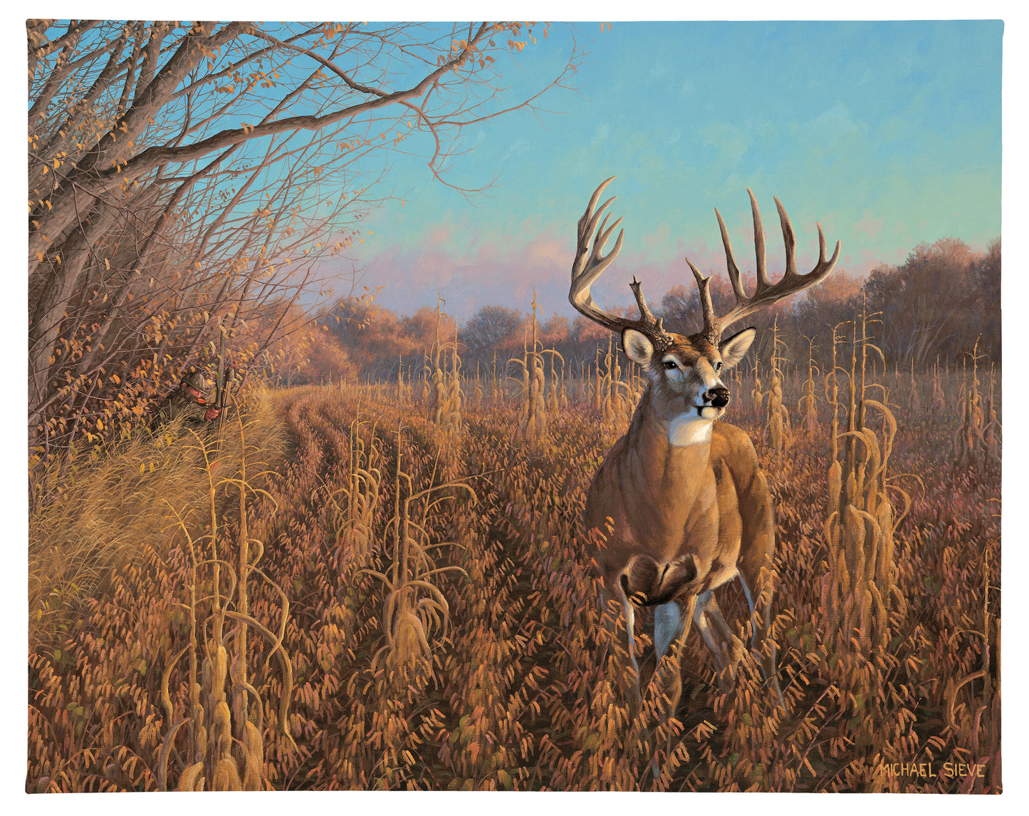 Beanfield Buck Whitetail Deer - 19" x 24" Gallery Wrapped Canvas