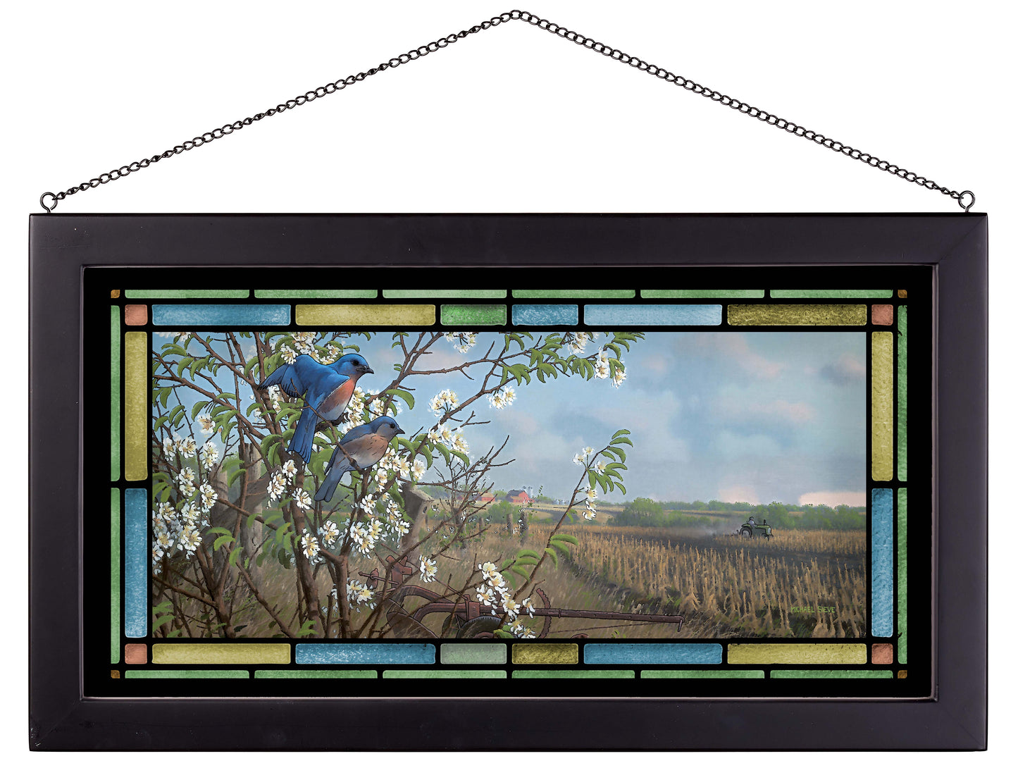 Springtime Blues - Bluebirds - Stained Glass Art