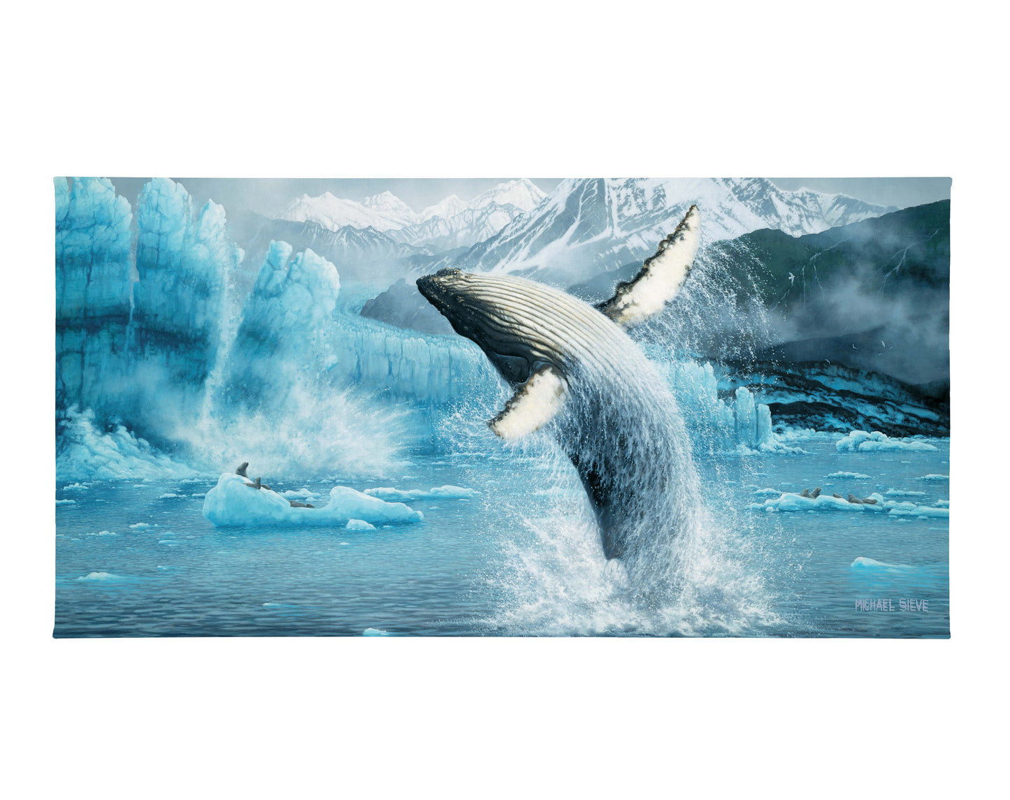 White Thunder Humpback Whale - 18" x 36" Gallery Wrapped Canvas