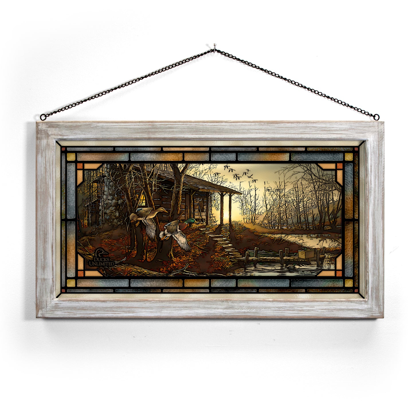 Morning Retreat - 13" x 23" Stained Glass Art