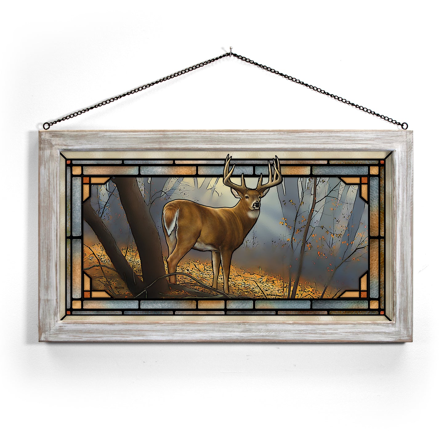 In His Prime - Whitetail Deer - 13" x 23" Stained Glass Art