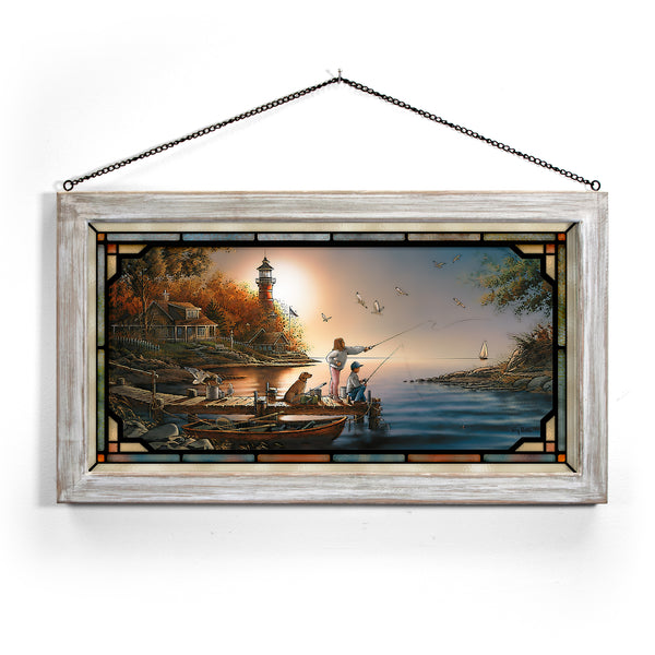 From Sea to Shining Sea - 13" x 23" Stained Glass Art