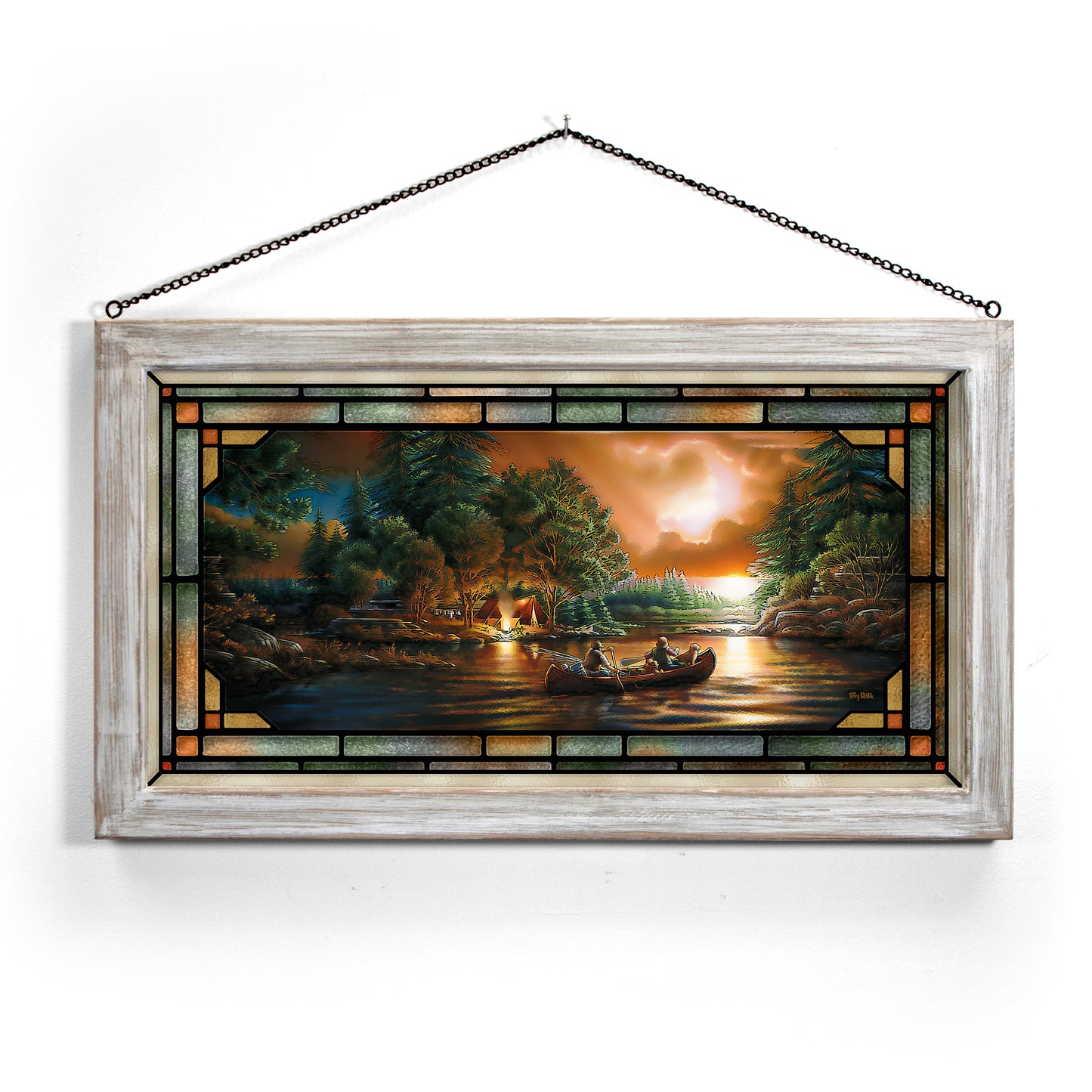 Evening Rendezvous - 13" x 23" Stained Glass Art