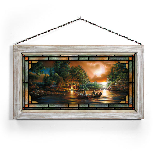 Evening Rendezvous - 13" x 23" Stained Glass Art