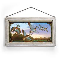 Evening Flight - Mallards - Stained Glass Art