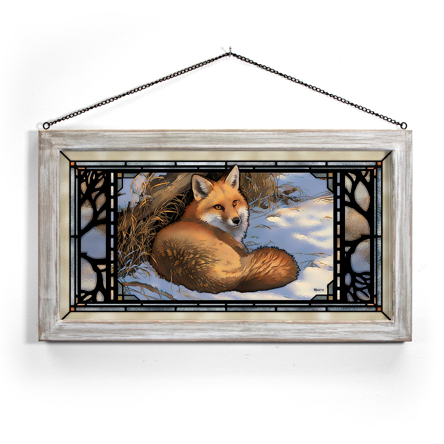 Restful Moment Fox - Stained Glass Art