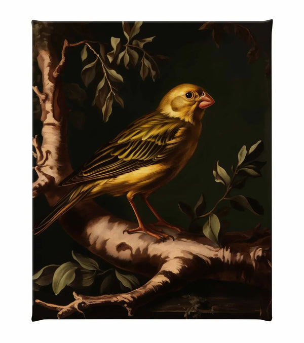 Radiant Melody - Yellow Warbler in Verdant Haven - Gallery Wrapped Canvas