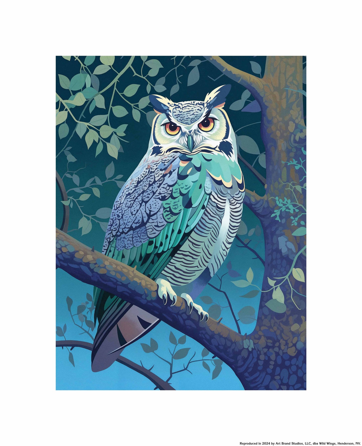 Enchanted Vigil - Owl in Twilight Canopy - Art Prints