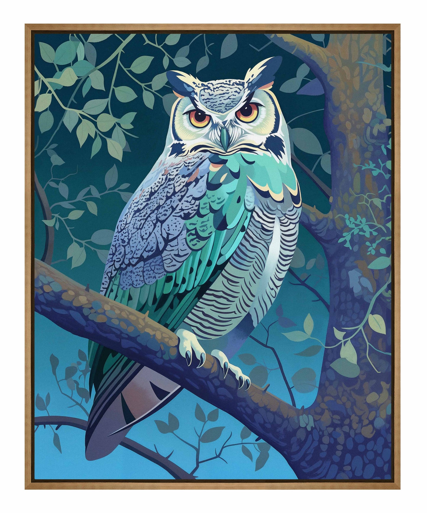 Enchanted Vigil - Owl in Twilight Canopy - Gallery Wrapped Canvas